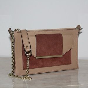 DKNY Bryant Park Suede Panel Top Zip Crossbody Bag